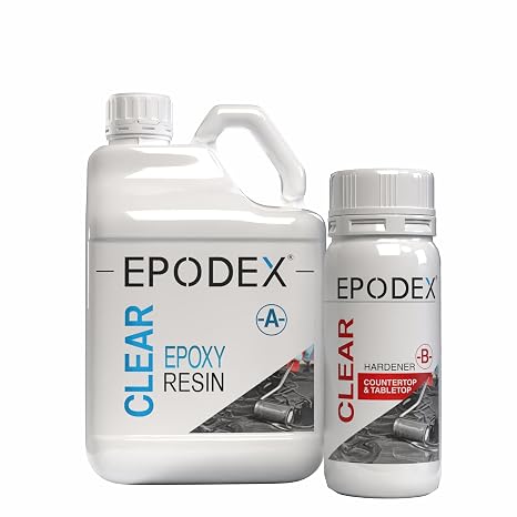 EPODEX Table Top Epoxy Resin, Clear - Without Primer - 1.05gal
