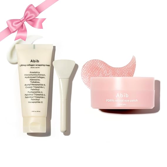 Abib PDRN & Jericho Rose Overnight Glow Set - Skincare Gifts for Women, Mothers, Teen, PDRN Retinal Eye Patch Glow Jelly + Jericho Rose Peel Off Wrappin Mask for Hydration Boost and Skin Firming Care