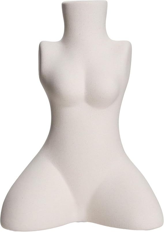 Elegant Female Torso Ceramic Vase Minimalist Abstract Body Sculpture for Home, Office, and Living Room Decor Modern Aesthetic, Perfect for Floral Arrangements, Dried Flowers, Standalone Art Piece.