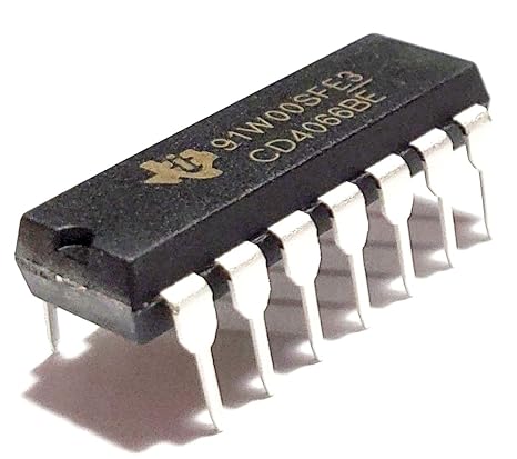 CD4066BE CD4066 4066 10-pA, 20-V, 1:1 (SPST), 4-Channel Analog Switch Breadboard-Friendly IC DIP-14 (1 Piece)
