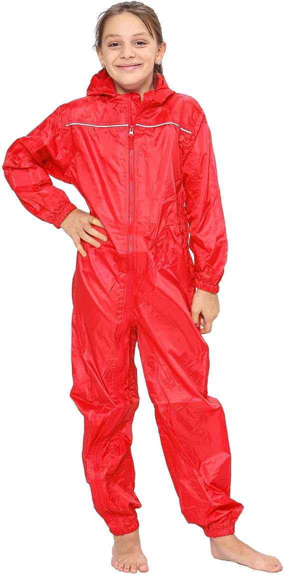 A2Z 4 Kids Waterproof Hooded Puddle Suit For Boys Girls All In One Rainwear