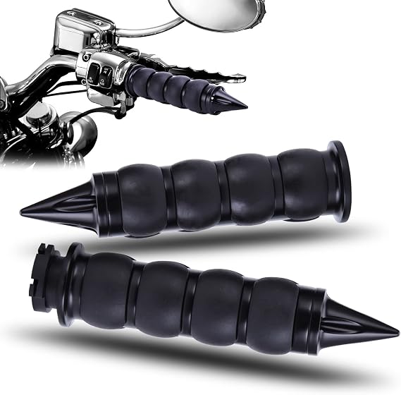 DREAMIZER Universal Motorcycle Hand Grips with Black Non-Slip Rubber for Harley Honda Yamaha Suzuki Kawasaki