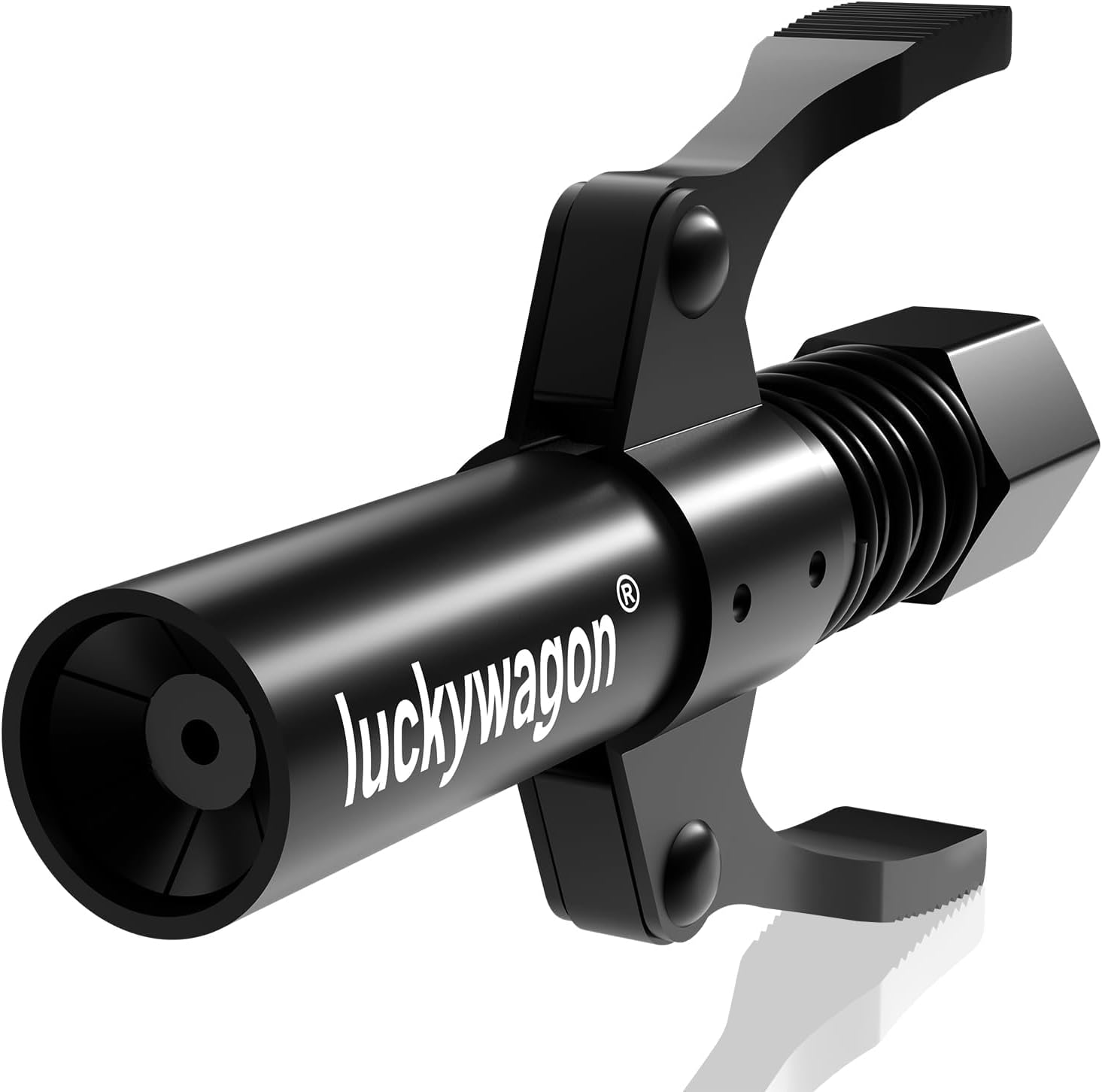 Grease Gun Coupler Black Leakproof Grease Gun Tips Quick Lock Release High Pressure 10,000 PSI Grease Fittings, Dual Handle 6 Jaws Zerk Coupler Compatible with All 18 NPT Greases Guns