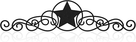 LEIFIDE Metal Star Wall Decor Black Scroll Star Rustic Country Decorations