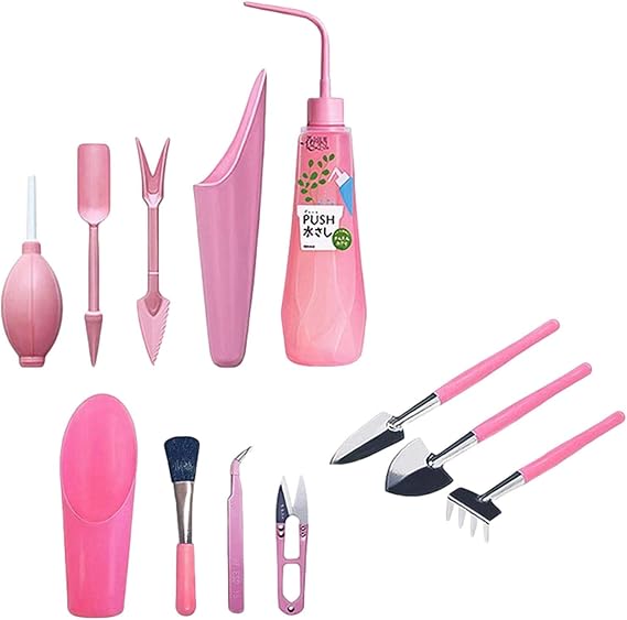 Allystyle Gardening Tools Set of 12 Succulent Plants Tools Garden Tools Set Mini Garden Hand Tool Set for Succulent Plants, Houseplants, Indoor Mini Gardening Supplies, Hand Tools for Potting, Cactus,