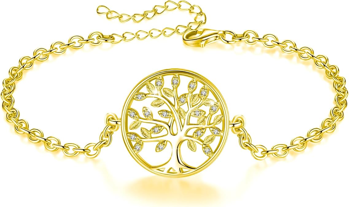 AEONSLOVE 925 Sterling Silver Tree of Life Bracelets for Women, Tree of Life Jewelry, Gifts for Mom Wife Grandma Sister