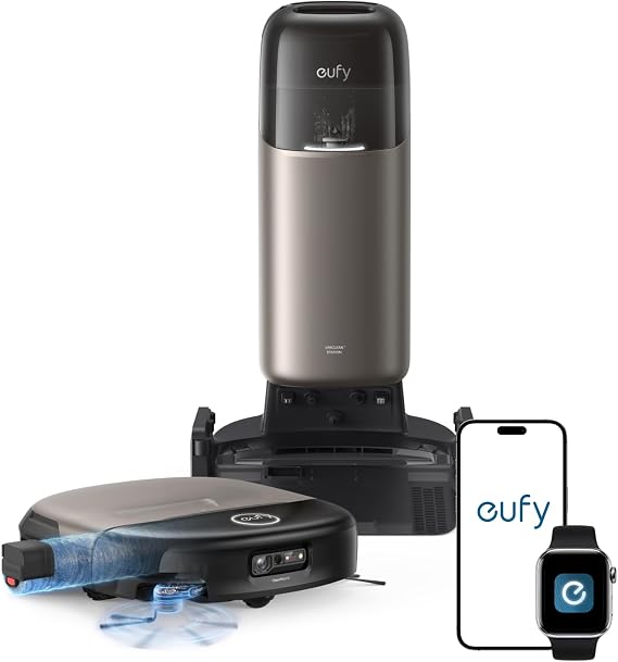 eufy Omni S2 Robot Vacuum and Mop Combo, 99.99% Germ Removal | HydroJetTM 2.0 Real-Time Self-Cleaning, 30,000 Pa, 5-Layer Allergen Filtration, 68-Day