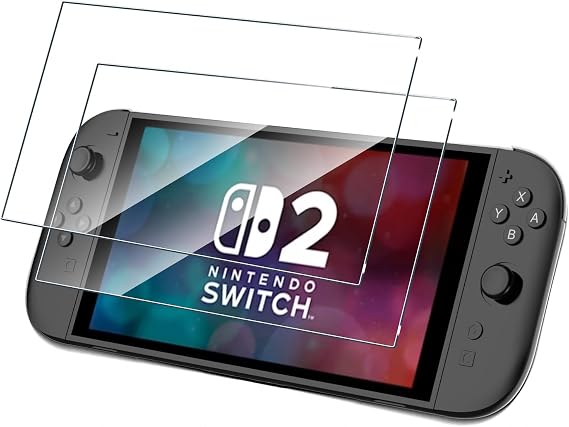 Switch 2 Ekran Koruyucu Temperli Cam için Tasarlanmış 2'li Paket, Ultra Dayanıklı, 9H Sertlik Kırılmaz, Çizilmeye Dayanıklı, Nintendo Switch 2 Ekran Koruyucu için Kabarcıksız, Kılıf Dostu