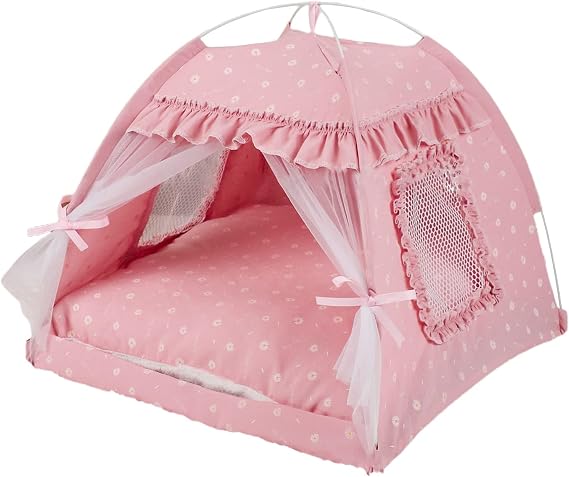 Cat Cave Bed Tent House for Indoor Small to Large Cats Easy to Assemble Bed Two-Sided Removable Cushion Pad