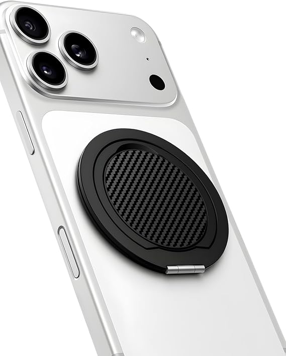 Magnetic Phone Grip for MagSafe, Ultra-Thin 360 Rotate Lightweight | Cell Phone Ring Holder for iPhone 17 Pro Max 16 15 14 13 12 Series Samsung, Removable Durable Kevlar Kickstand