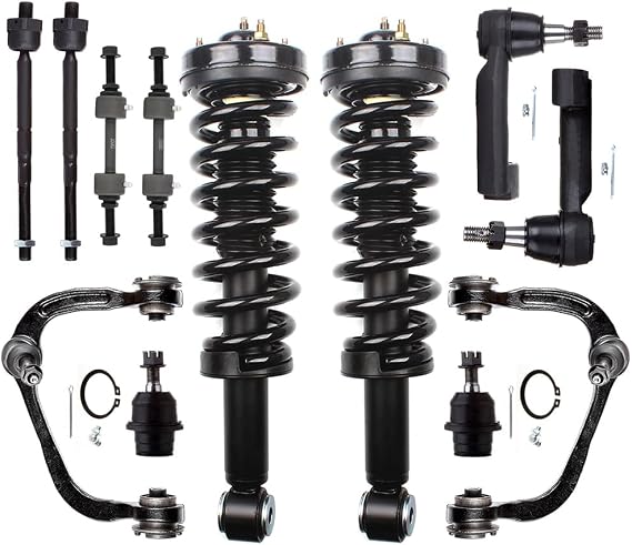 Struts Shock suspension kit for 2009 2010 2011 2012 2013 for ford for F-150 Front Complete Struts Assembly Control Arm and Ball Joint Assembly Ball Joint Stabilizer Bar Link Kit Tie Rod 12 Pcs