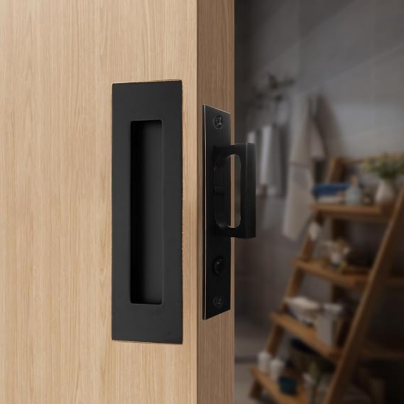 Recessed Finger Flush Pulls with Edge Pull Oil Rubbed Bronze - 6Inch Sliding Closet Door Handles Hardware Suitable for Pocket Door,Closet Door,Sliding Doors, Barn Door Handle