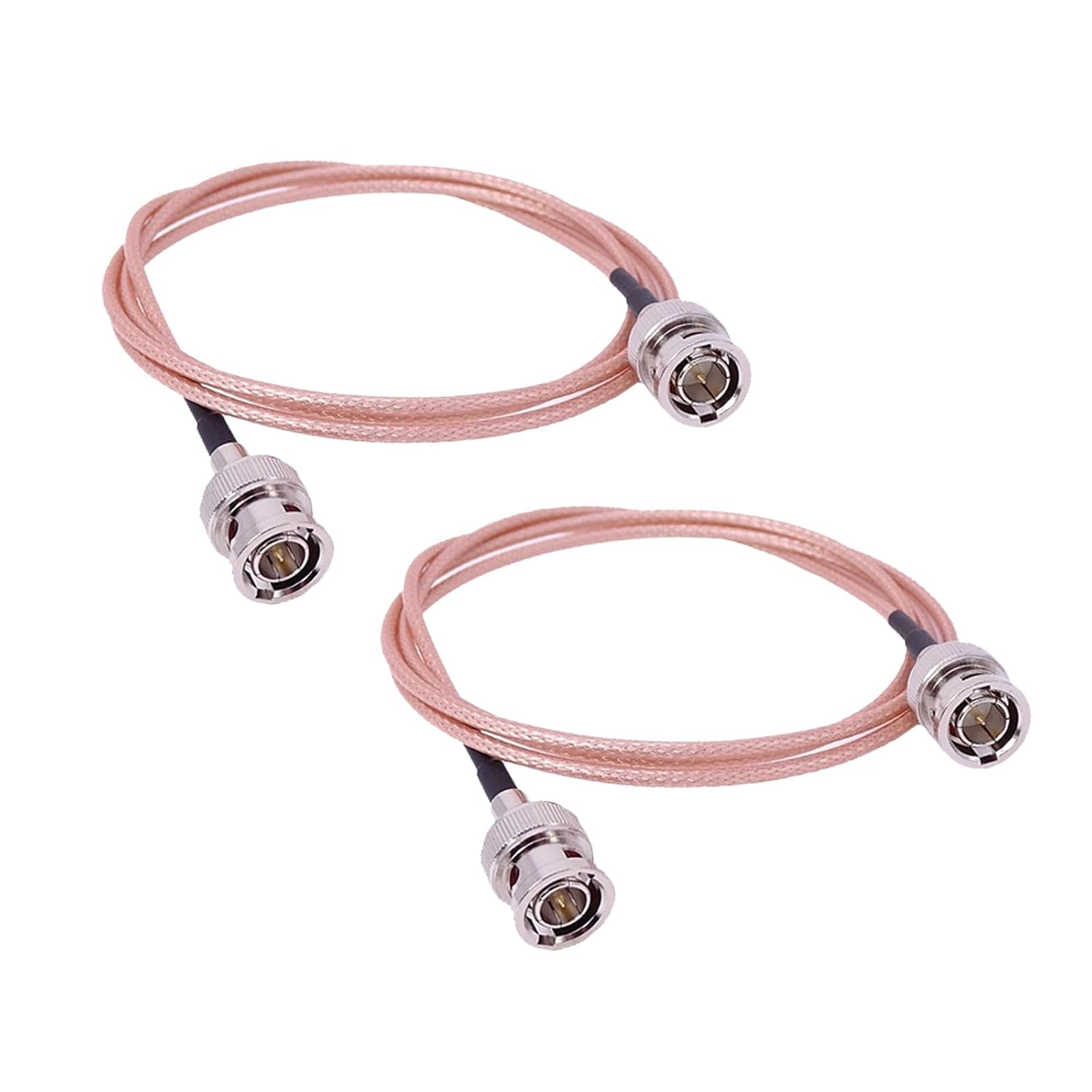 VANTIYAUS 2 PCS Professional BNC HD SDI Cable, 75 Ohm, 3ft/100cm, 3G-SDI 4K 8K SDI Video Cable for Cameras BMCC Video Equipment(Rose Gold)