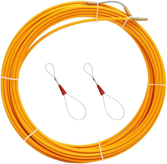 Fish Tape Wire Puller Fiberglass Wire Cable Puller Diameter 3mm/4mm/6mm Fish Tape Reel Conduit Ducting Rodder Pulling Puller Guide Device Electrician Fish Tape (5M,Diameter 4mm)