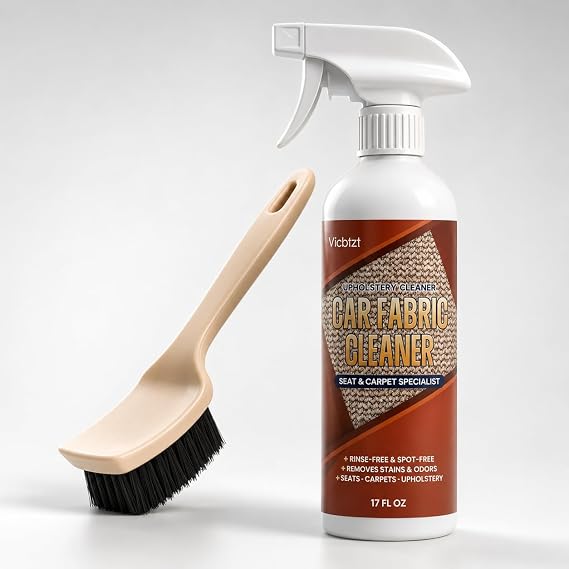 Car Upholstery & Carpet Cleaner Spray, No-Rinse Foam for Interior Fabric