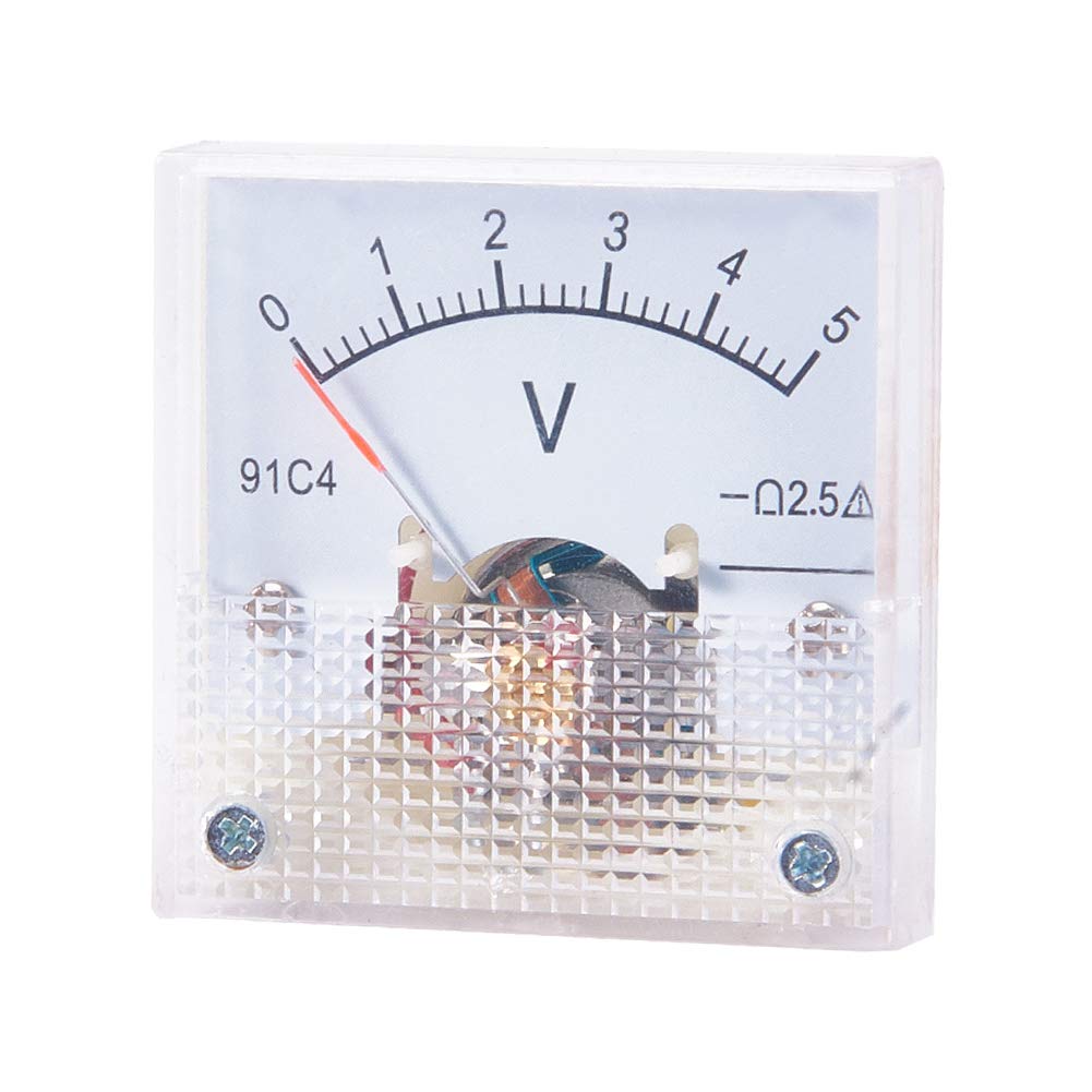 Fielect 91C4 DC 0-5V Analog Panel Voltage Gauge Volt Meter 2.5% Error Margin