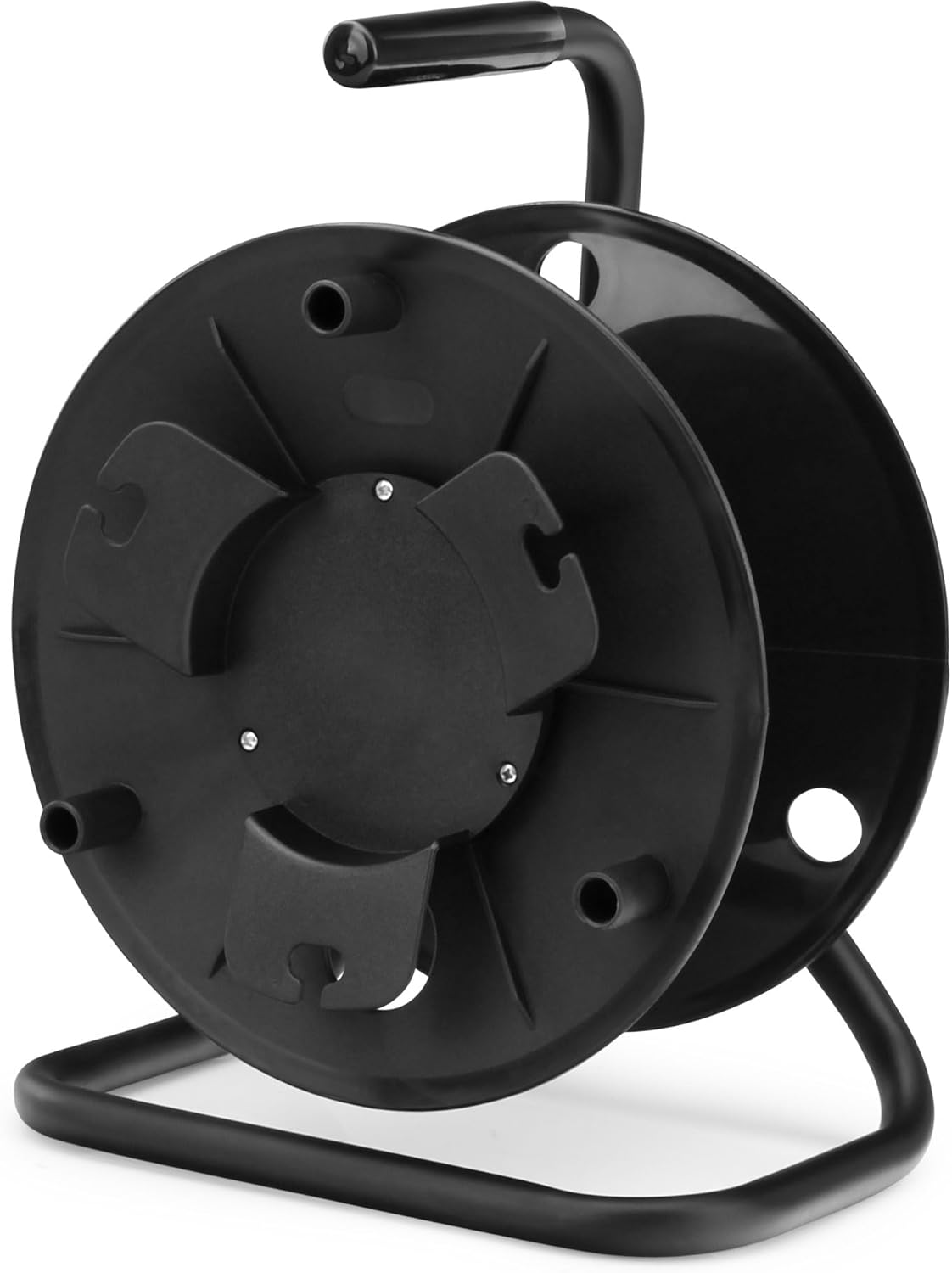Pronomic KT-100 Empty Cable Reel - Versatile Reel for Winding Cable Wire Chain Rope Hose etc. - 11 cm Inner Diameter 27 cm Outer Diameter 10 cm Width - Black