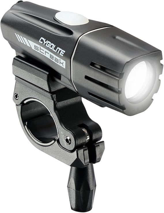 Cygolite Streak 450 Lumen Bike Light 5 Night Modes & Daytime Flash Mode Compact & Durable IP67 Waterproof Secured Hard Mount USB Rechargeable Headlight for Road & Commuter Bicycles , Black