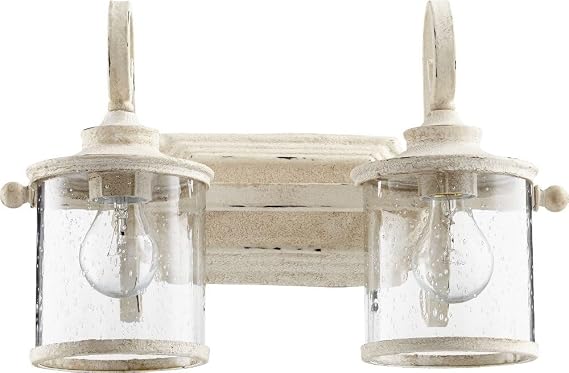 Quorum 5073-2-70 Transitional Two Light Vanity from San Miguel Collection in White Finish,