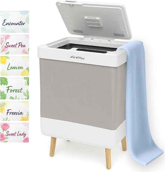 Towel Warmer for Bathroom, Foldable Towel Warmer Bucket, Blanket Warmer, Extra-Large 35L Fast Heating, Heating Drying Modes and Timer, ETL Certification, 6 Free Fragrance Discs, White