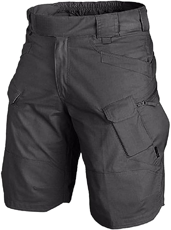 Cargo SweatShorts for Men Summer Outdoor Tactical Pants Solid/Patriotic Printed Military Shorts with Multi Pockets