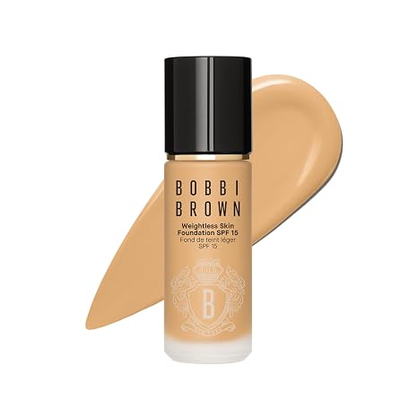 Bobbi Brown Weightless Skin Foundation SPF 15 | Oil-Controlling Liquid Foundation with 24-Hour Hydration | Medium Coverage Natural Matte Finish for All Skin Types