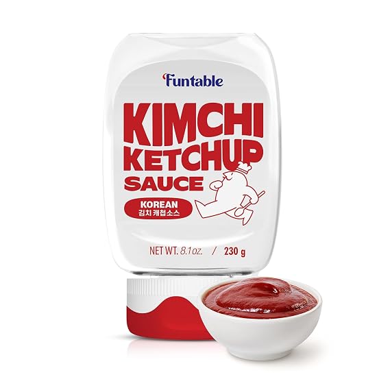 Funtable Halal Kimchi Ketchup - Spicy Korean Tomato Condiment, 8.1 oz