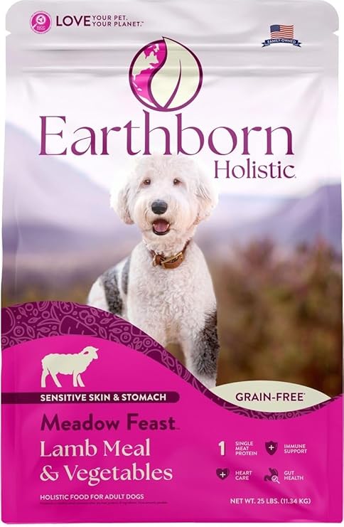 Earthborn Holistic Meadow Feast with Lamb Grain-Free Natural Dry Dog Food, 25 lb