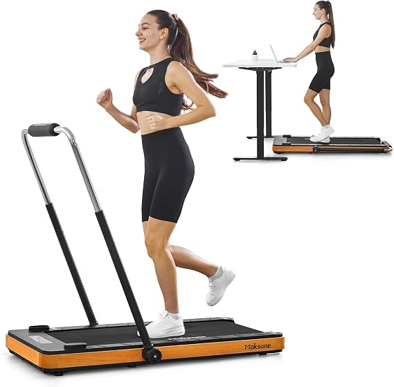 Under Desk Treadmill, Expert of Wooden Walking Pad, Walking Jogging Machine with Remote Control, Installation-Free...