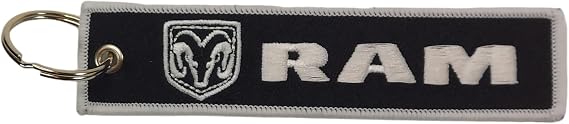 RAM Trucks Logo embroidered Keychain 5" x 1" | logos front and back