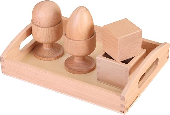 MONTESSORI OUTLET 3D Object Fitting Exercise with Tray for 0-3 Years Montessori Education at School and Home