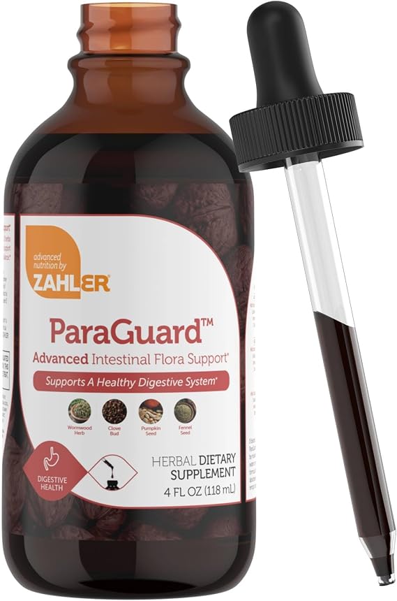 Zahler - ParaGuard Liquid Drops - Gut Health Supplement - Formula has Wormwood, Garlic Bulb, Pumpkin Seed, Clove & More - Natural Support for Humans - Certified Kosher (4 Oz) (4 oz., Drop)