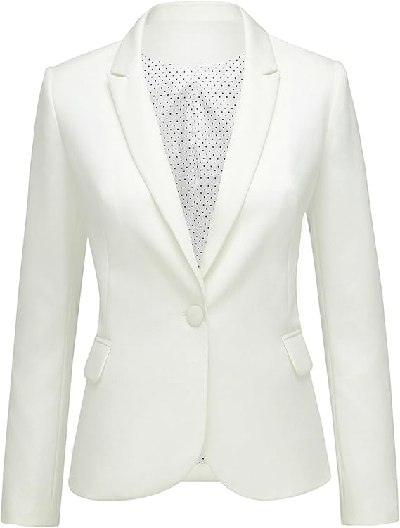 LookbookStore Blazers for Women Business Casual Long Sleeves Suit Jackets | Classic Notched Lapel, Tailored Fit, Functional Flap Pockets, Professional Office, Dressy Work Blazer, Winter Fall Outfits
