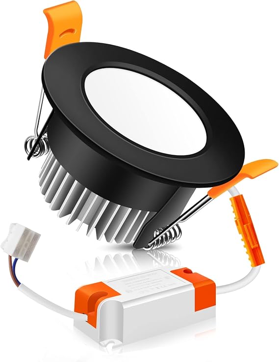 LEDLightsWorld 2 Inch LED Recessed Lighting Dimmable Downlight, 3W(35W Equivalent), 3000K Warm White, Black LED Recessed Light with LED Driver (1 Pack)