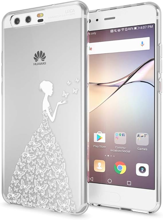 Huawei P10 Case Phone Cover by NICA Ultra-Thin Silicone Pattern Back Protector Soft Skin Crystal Clear Gel Shockproof Phone Bumper Slim Transparent Protective for P 10 Designs:Butterfly Princess
