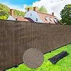 UPGRADE Privacy Screen 4' x 50' Fence Commercial Shade Cover with Brass Grommets Heavy Duty Perfect for Outdoor Back Yard, Mocha, Customizable