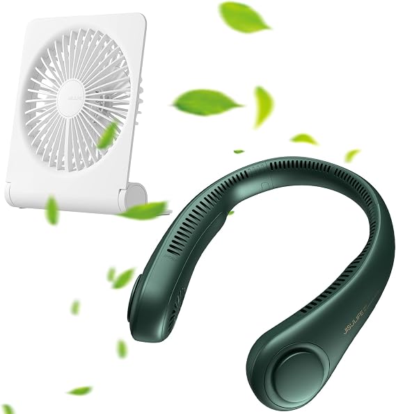 JISULIFE Small Desk Fan, Nack Fan 4000 mAh
