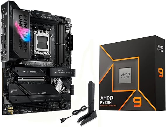 Micro Center AMD 9900X Processor with ASUS ROG Strix X870E-E R2 Motherboard