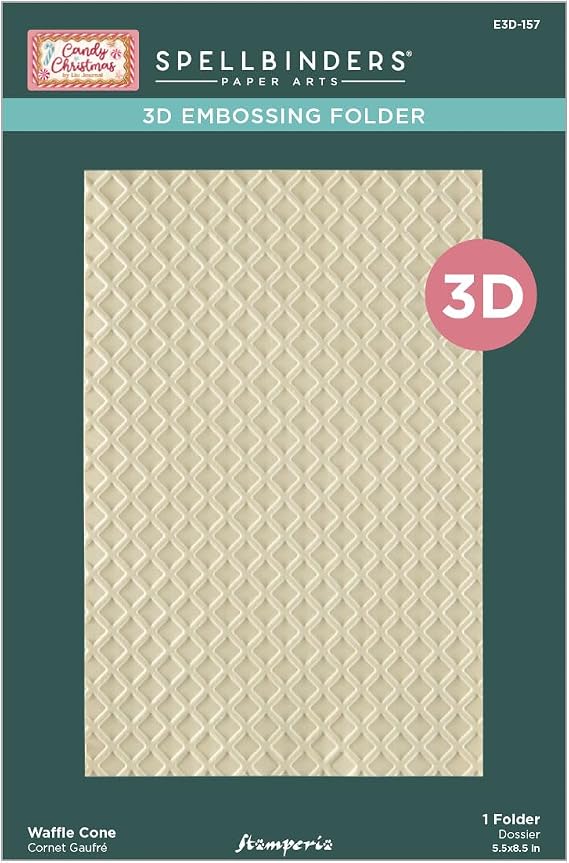 Spellbinders E3D-157 Waffle Cone 3D Embossing Folder from The Candy Christmas Collection by Stamperia