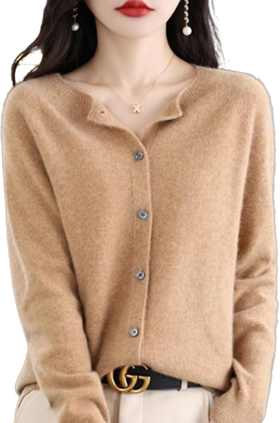 Cashmere Button Front Long Sleeve Cardi,Cashmere Sweaters Cardigan Women,Cashmere Cardigans for Women,Cashmere Sweater