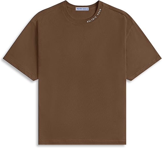 Aelfric Eden Mens Shirts Basic Cotton Tee Plain T Shirt Crew Neck Short Sleeve Tops Casual Midweight