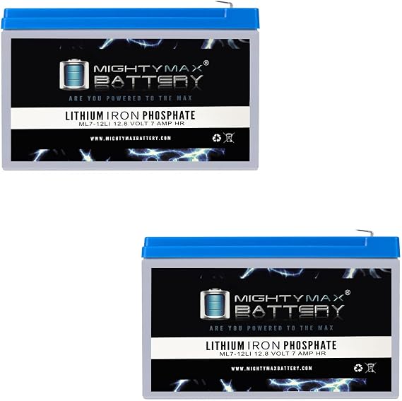 Mighty Max Battery 12V 7AH Lithium Replacement Battery Compatible with Solex BD127 SB1270 Alarm - 2 Pack