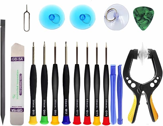 Upgraded 18 PCS Phone Screen Repair Kit Opening Repair Kit | Suction Cup Pliers, Repair Precision Screwdriver Set for iPhone, iPad, Cellphone and Other Smooth Surface LCD Screen Opener