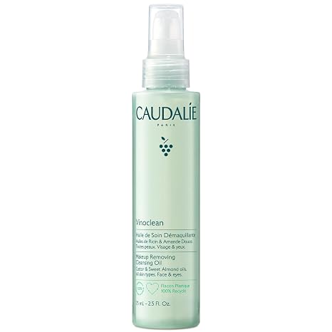 Caudalie Vinoclean Makeup Removing Cleansing Oil, Travel-Size - 75 mL | Anti-oxidant cleansing oil instantly dissolves makeup, including waterproof, enriched with castor oil to enhance lash growth.