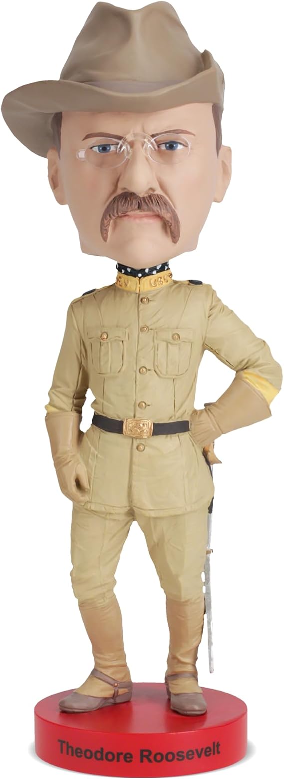 Royal Bobbles Theodore Teddy Roosevelt, 26th President of the United States American History Anniversary Bobblehead 8.5 Inches Tall Collectible Bobblehead Statue