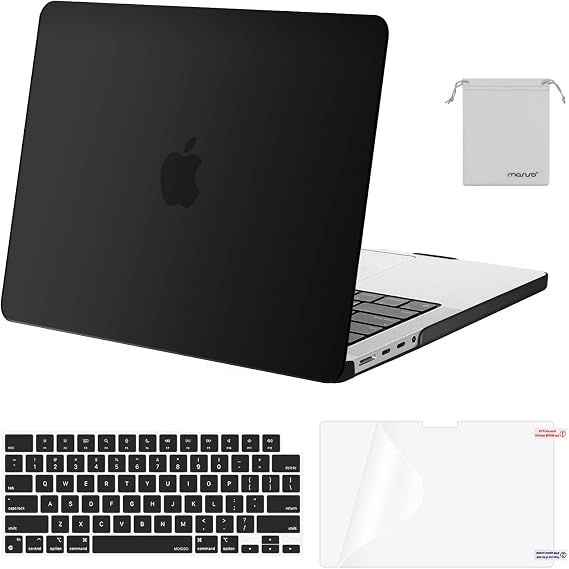 MOSISO Compatible with MacBook Pro 14 inch Case M5 M4 M3 M2 M1 2026-2021 | A3427 A3426 A3434 A3112 A3185 A3401 A2918 A2992 A2779 A2442, Hard Case&Keyboard Skin&ScreenFilm&Pouch, Black