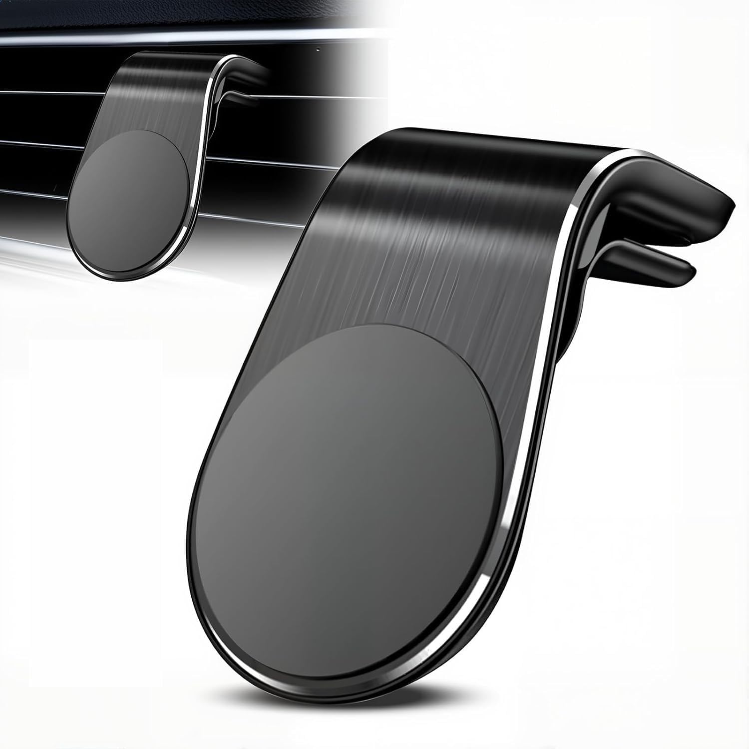 Magnetic Phone Holder Magnetic Mount for Mobile Phone Navigation Magnetic Car Mount Non-Slip Air Vent Clip L-shaped 360° Rotatable Universal Phone Holder for