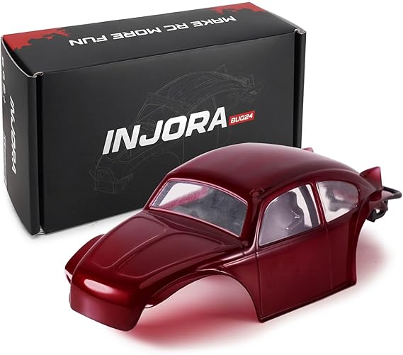 INJORA BUG24 Body for 1/24 Axial SCX24 C10 JLU Bronco Base Camp (Burgundy)