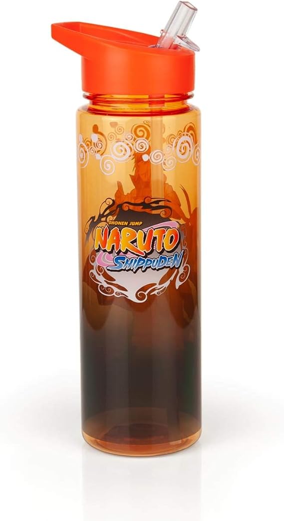 Naruto Shippuden Hokage Heroes Large Plastic Water Bottle | Features Konohagakure's 4th, 5th, And 6th Hokages | Holds 26 Ounces
