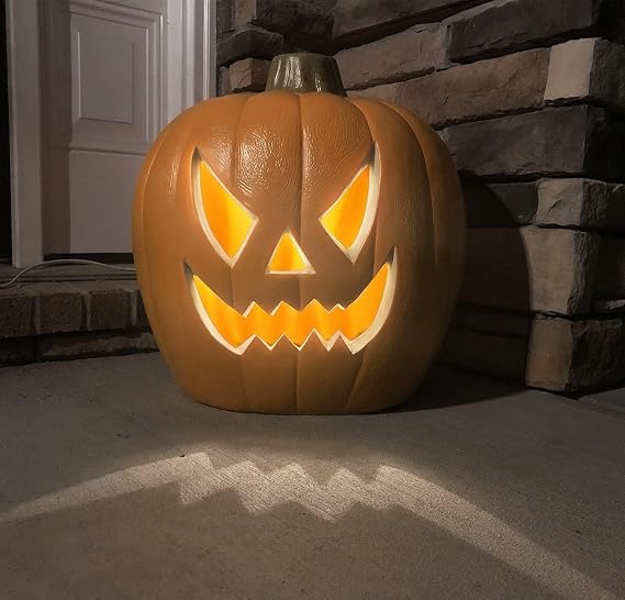 21" Jack-O-Lantern Halloween Light Up Pumpkin - Pre-lit Pumpkin Lights JackoLantern for Halloween Porch Party Front Door Fireplace Indoor and Outdoor Holiday Decorations